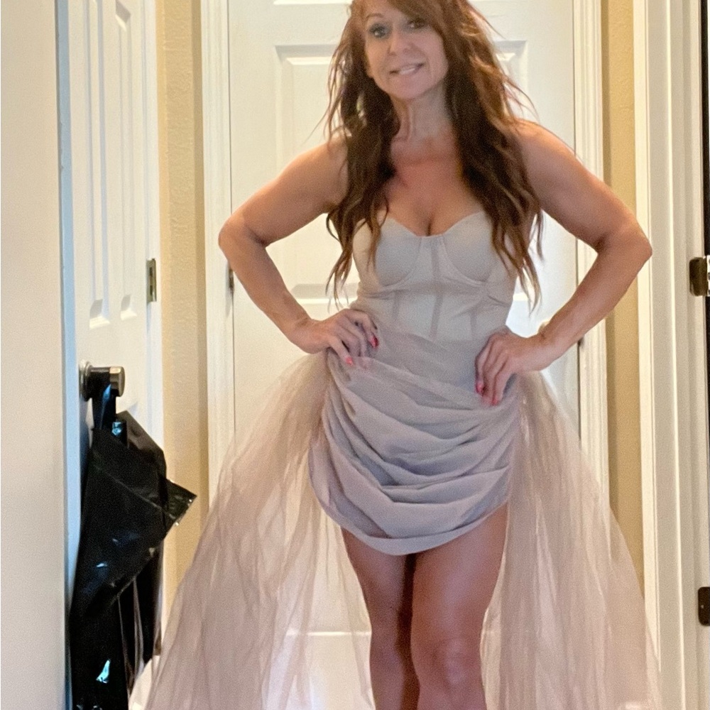 Elegant Nude Evening Gown